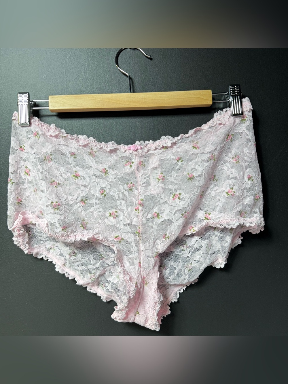 Stretch Lace Boy Short In Cherry Blossom Rosebud Print